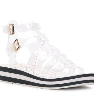 NEW JESSICA SIMPSON Bimala Platform Sandals Black/clear